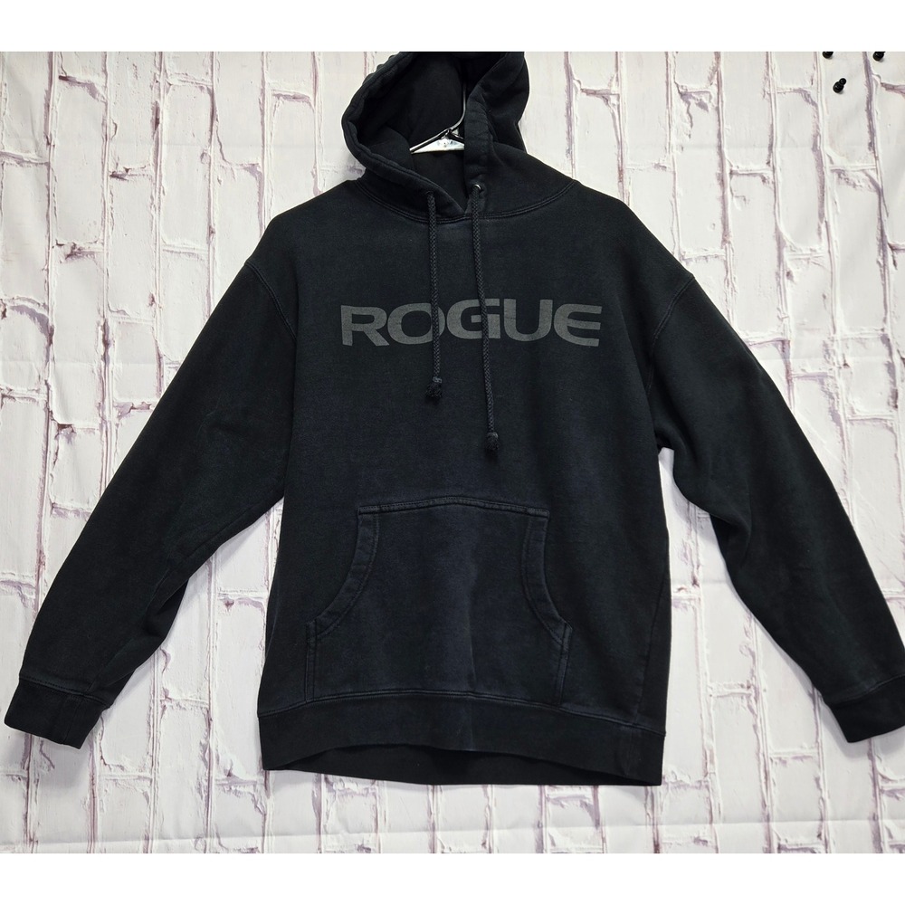 Rogue Hoodie Black Graphic Pullover Gym Fitness Workout Athletic Mens Size M